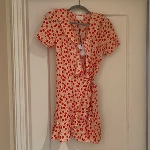 Beach Riot cherry print mini wrap dress